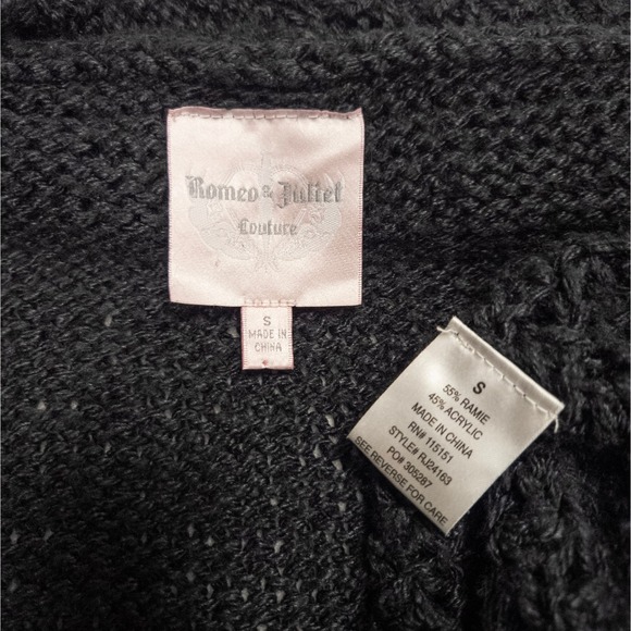 Y2K Tie Front Knit Cardigan Shawl Collar Womens Romeo And‎ Juliet Couture - Picture 4 of 6